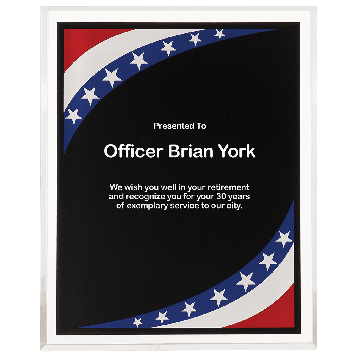 8" x 10" Stars & Stripes Border Clear-Plaq Acrylic