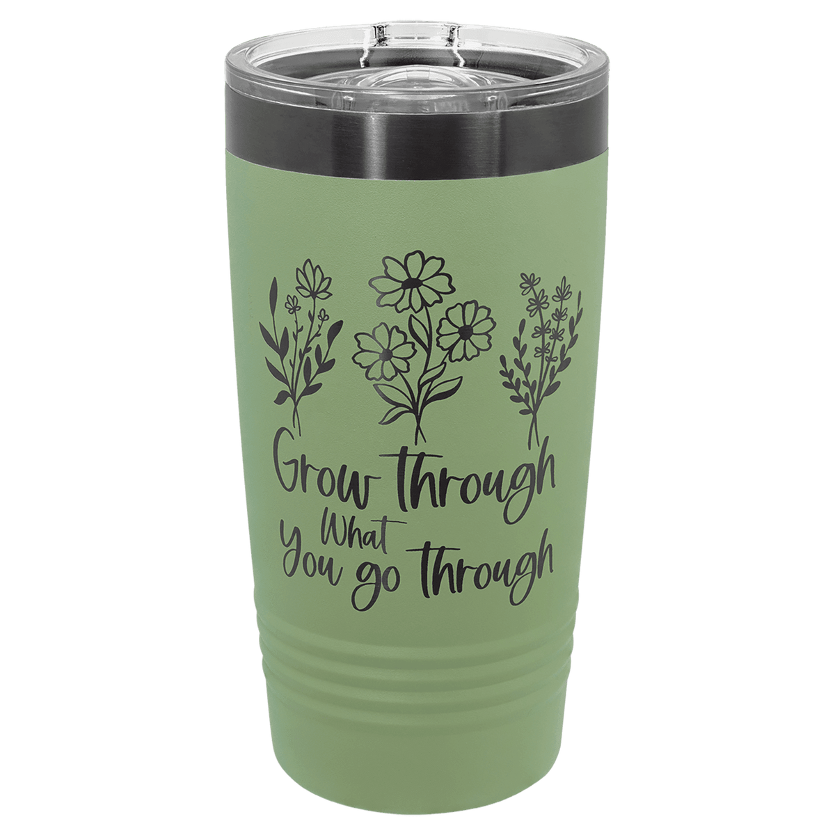 Sage/Ghost Black Polar Camel 20 oz. Summer ION-Plated Ringneck Tumbler with Slider Lid