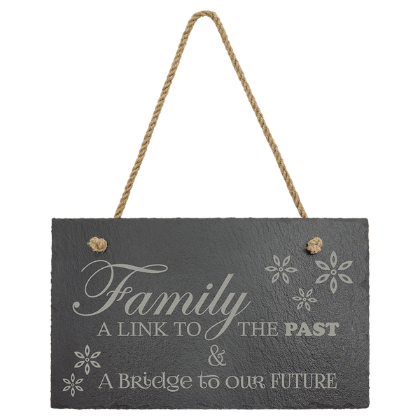 11 3/4" x 7" Rectangle Slate Decor with Hanger String
