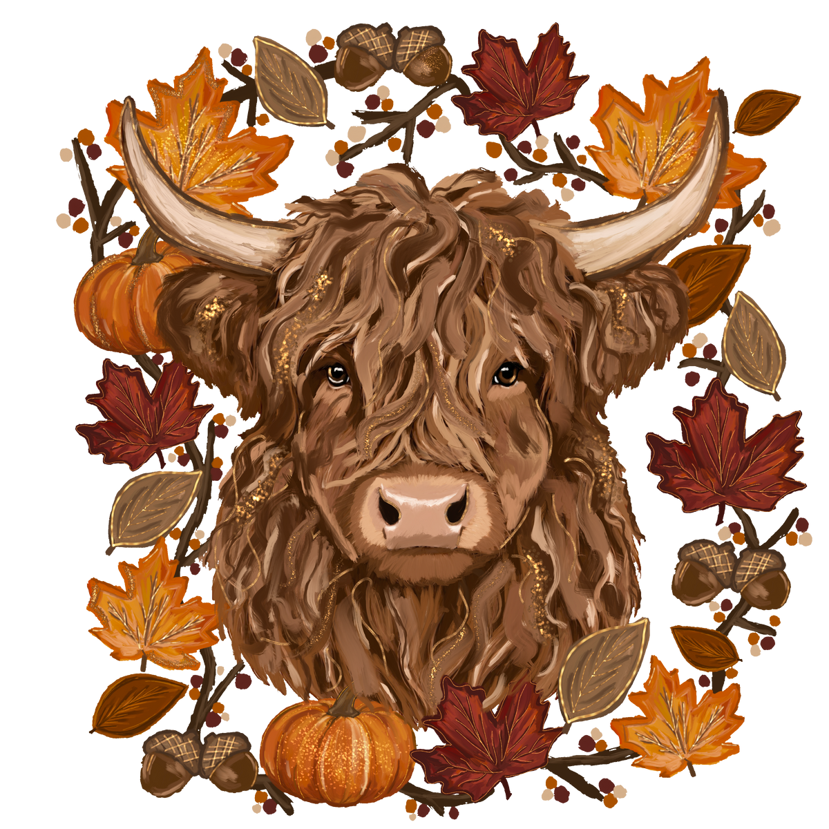 Fall Highland Cow DTF T-Shirt – Bella+Canvas Tri-Blend