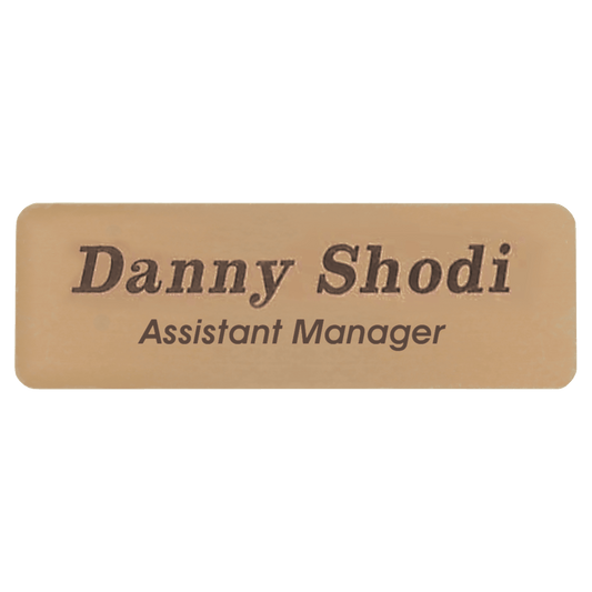 3" x 1" Gold Brass Name Badge Plate