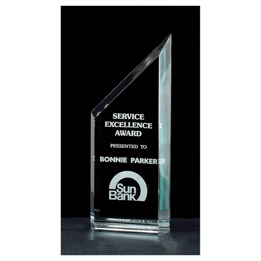 3 1/4" x 8" Zenith Series Jade Acrylic Free Standing Award