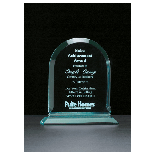 8 1/2" x 9 3/4" Arch Series Jade Acrylic Award