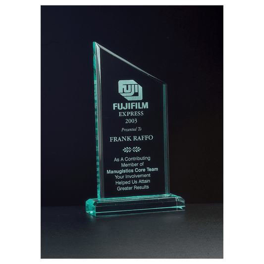 4 3/4" x 8 3/4" Zenith Series Jade Acrylic Award