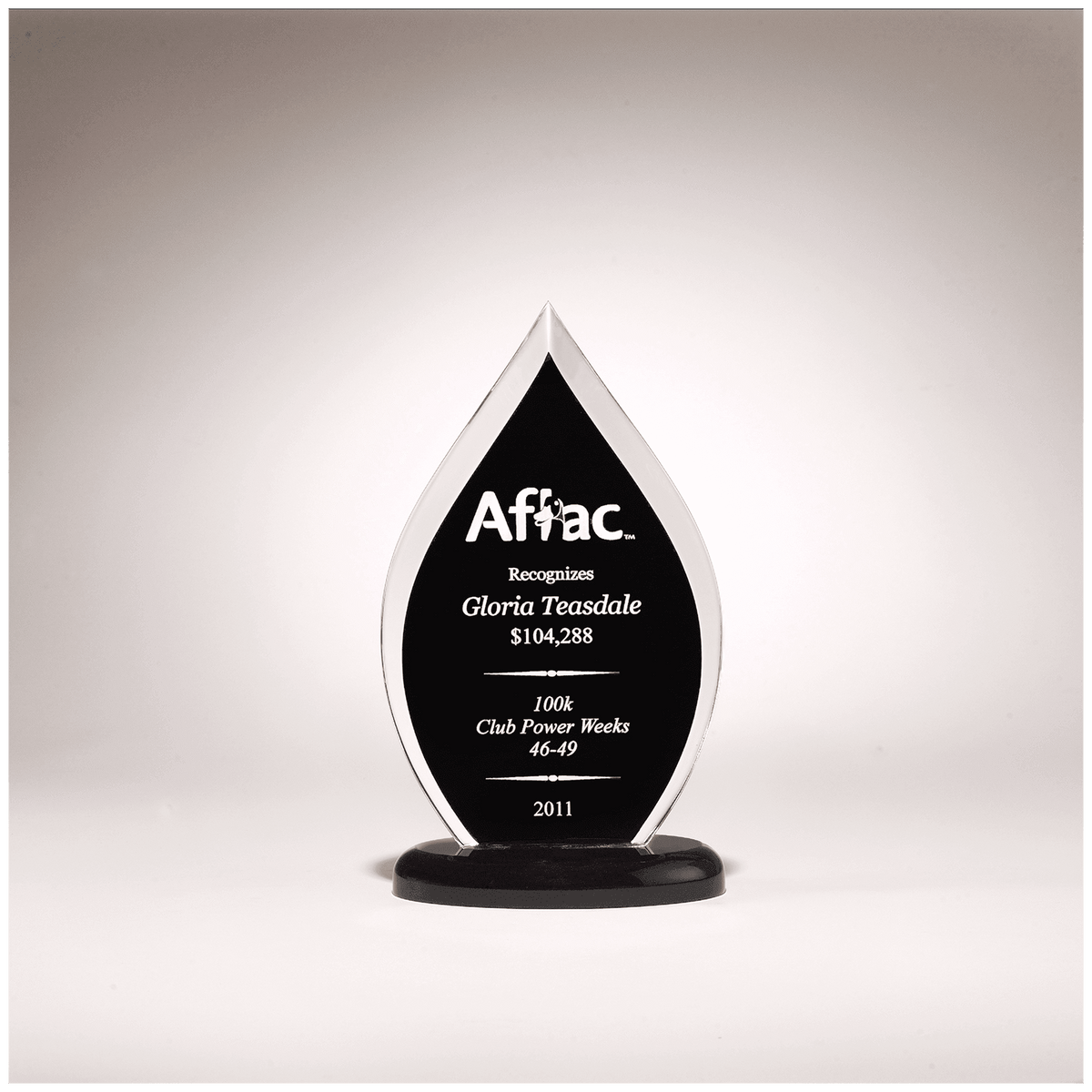 Clear Acrylic with Black 4 1/2" x 7 3/4" Flame Series Silk Screened Back