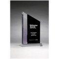 6" x 8" Digitally Printed Brushed Silver Accent on Black Upright Acrylic with Clear Base