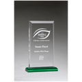 5" x 7 3/4" Apex Series Acrylic Award with Green Highlights and Green Base