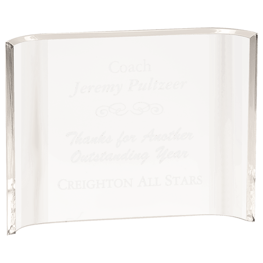 8" x 6" Clear Acrylic Crescent