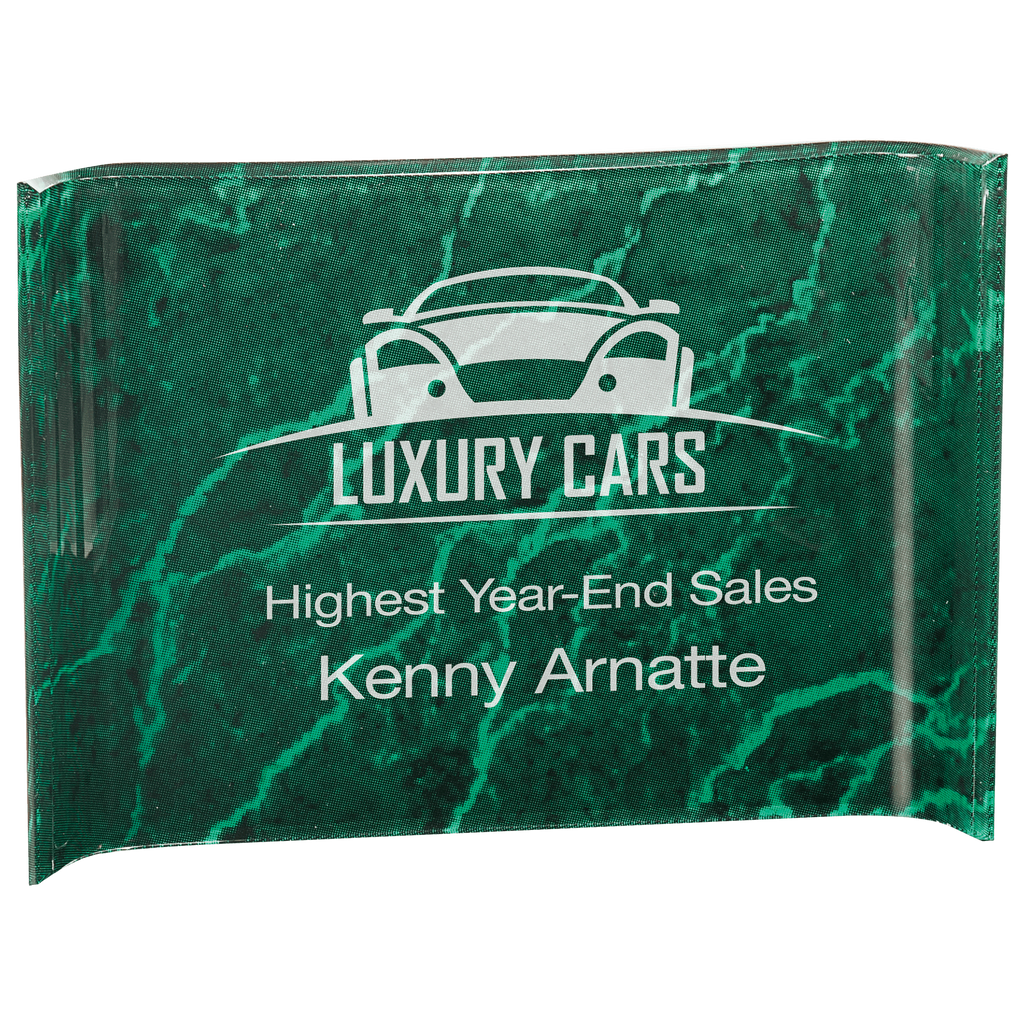 Green 10" x 7" Marbleized Acrylic Crescent