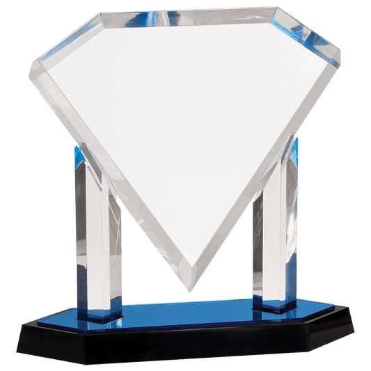 Blue 10 3/4" Floating Diamond Acrylic