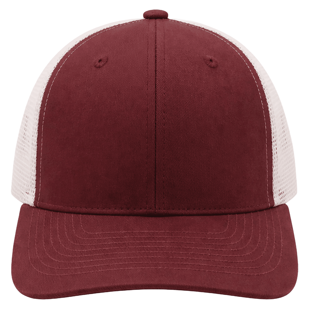 Brimco Trucker Hat - Maroon/White