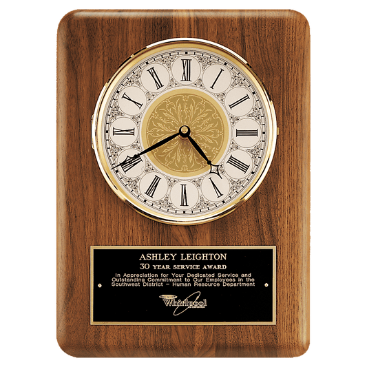 11" x 15" Solid Brass Diamond Spun Bezel with Glass Lens and Ivory Dial with Black Plate
