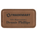 Dark Brown 3 1/4" x 1 3/4" Laserable Leatherette Badge Blank with Magnet
