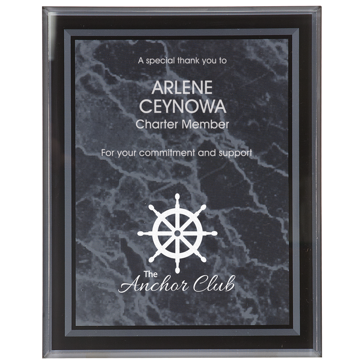 Black Marble Border Clear 8" x 10" -Plaq Acrylic