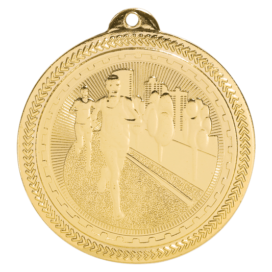 Bright Gold 2" Cross Country Laserable BriteLazer Medal