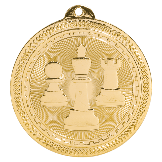 Bright Gold 2" Chess Laserable BriteLazer Medal