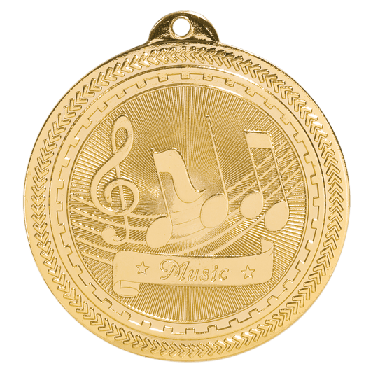 Bright Gold 2" Music Laserable BriteLazer Medal