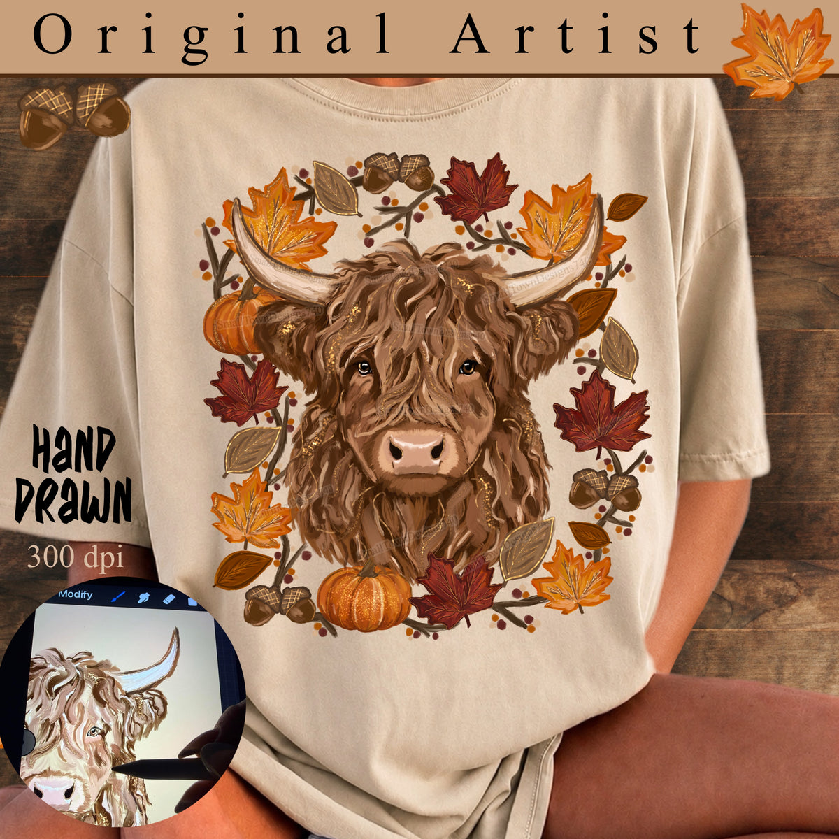 Fall Highland Cow DTF T-Shirt – Bella+Canvas Tri-Blend