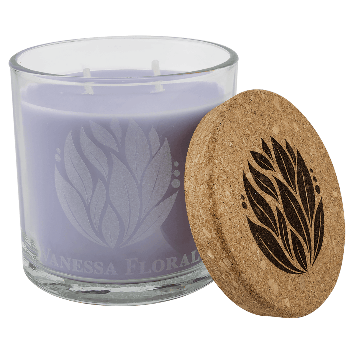 14 Oz. Wild Lavender Candle In a Glass Holder with Cork Lid
