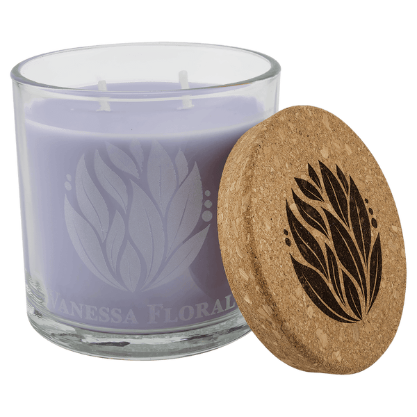 14 Oz. Wild Lavender Candle In a Glass Holder with Cork Lid