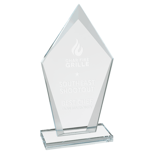 7 1/2" Diamond Clear Glass Award