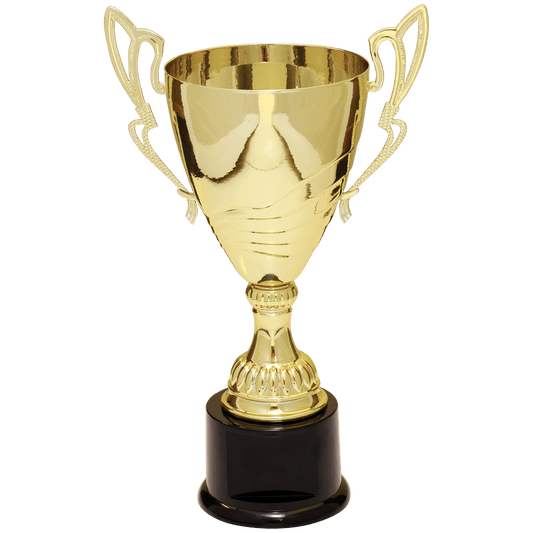Gold 2 12" Completed Metal Cup Trophy on Plastic Base