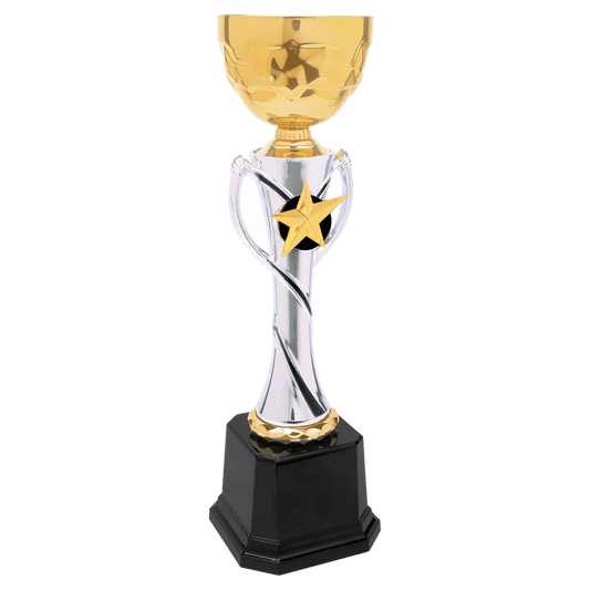 12 1/4" Silver/Gold Completed Metal Cup Trophy