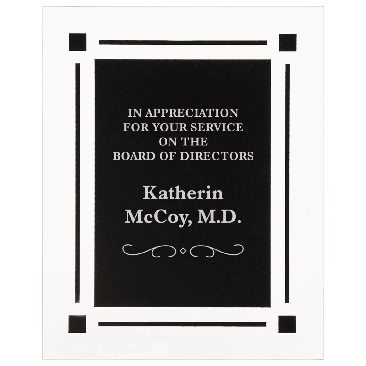 9" x 11" Solid Black Acrylic Clear Plaq