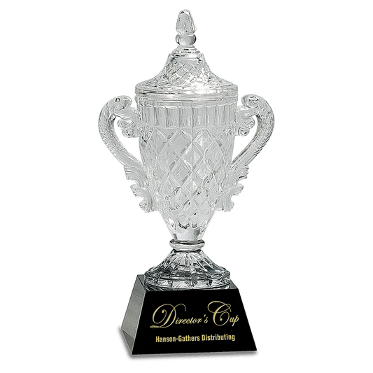 12 3/4" Crystal Cup on Black Pedestal Base