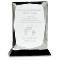 8" Clear Crystal Rectangle on Black Base