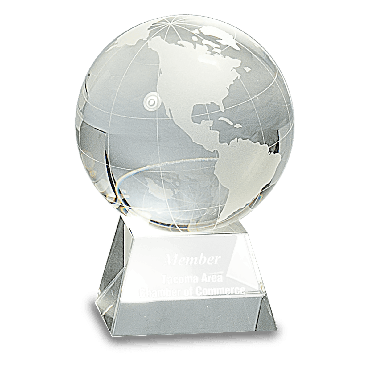 4 1/2" Crystal Globe on Clear Base