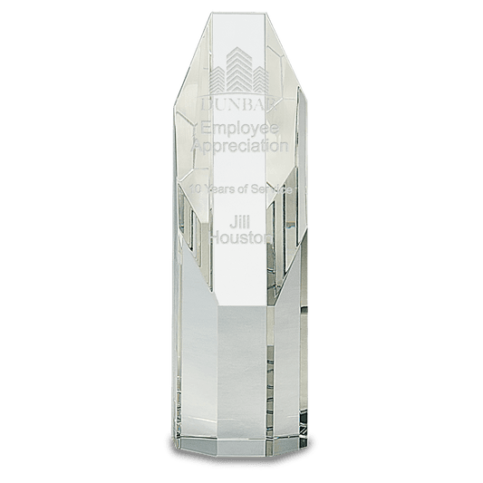 7 1/2" Clear Octagon Slant-Top Crystal Tower