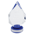 8 1/4" Diamond Crystal on Blue & Clear Round Base