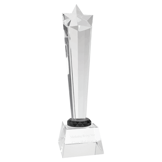 Clear 11 3/4" Crystal Rising Star with Base