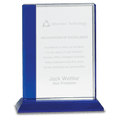 6 1/2" x 8" Blue Edge Crystal on Blue Base