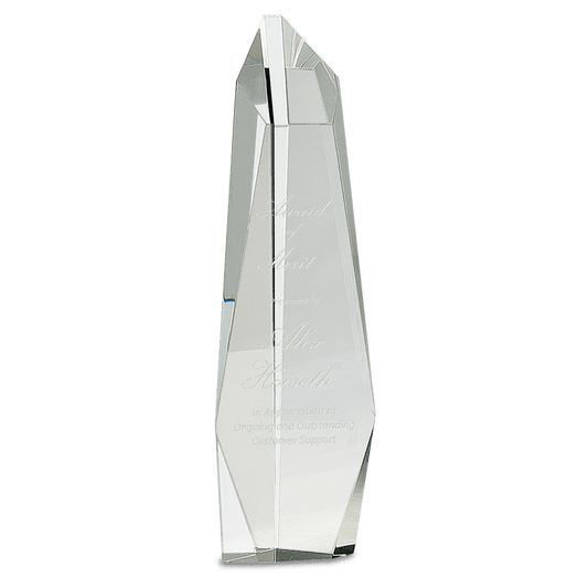 12" Clear Crystal Facet Slant-Top Tower
