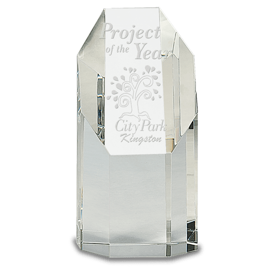 6 1/4" Clear Crystal Octagon Tower