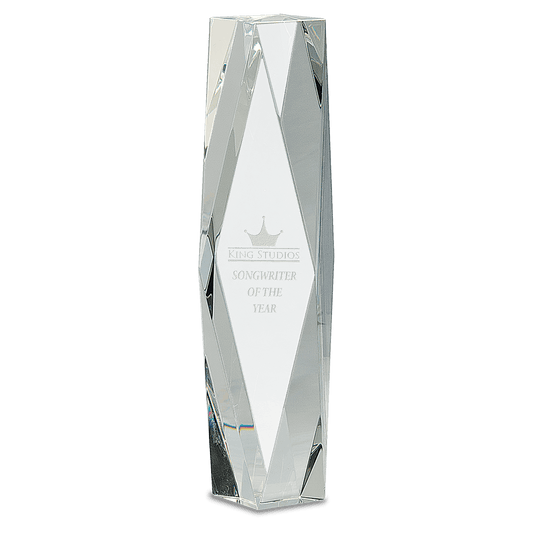 12" Clear Crystal Facet Tower