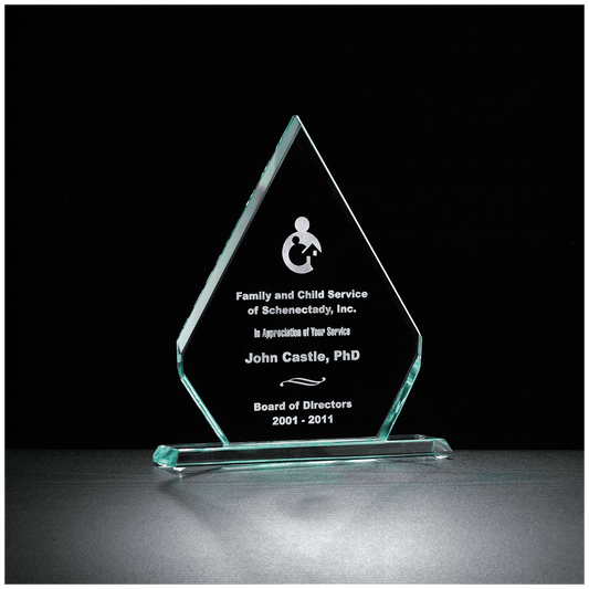 7" x 8 1/2" Diamond Series Glass Award