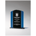 5 7/8" x 7 3/4" Clear Glass with Blue/Black Silkscreened Upright and Black Screened Base
