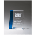 Clear Glass with Sapphire Blue Highlight and Silver 5" x 7" Plated Easel Post