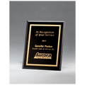 Black Glass Plaque with Gold 5" x 7" Border and Easel Back