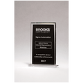 6 3/4 x 10 1/4" Rectangular Glass Award with Black Silkscreened Center