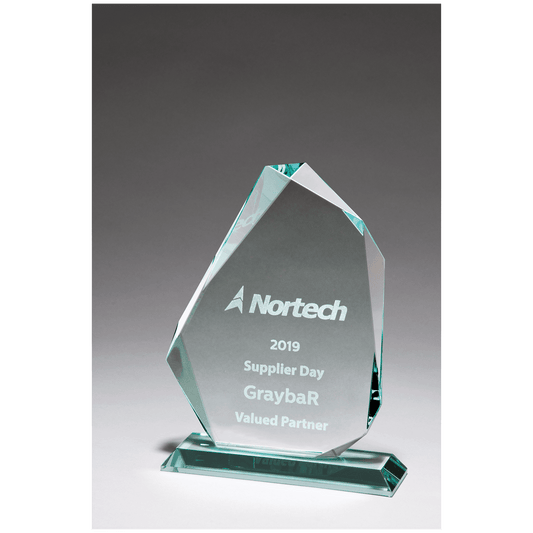 5 1/8" x 7 5/8" Iceberg Series Thick Jade Glass Award