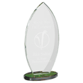 7 7/8" Flame Series Clear Glass Award with Prism-Effect Base