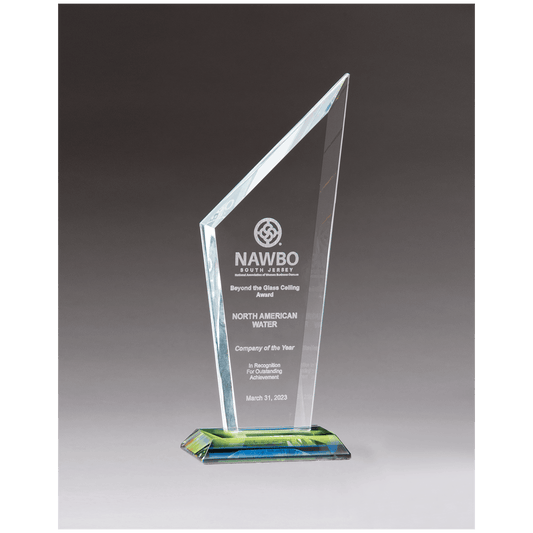 3 5/8" x 9 5/8" x 3/8" Thick Zenith Series Clear Glass with Prism-Effect Base
