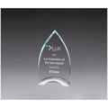 4 7/8" x 9" x 3/8" Thick Flame Series Clear Glass Top with Brushed Silver Aluminum Base