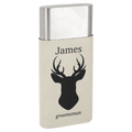 White Laserable Leatherette Cigar Case with Cutter