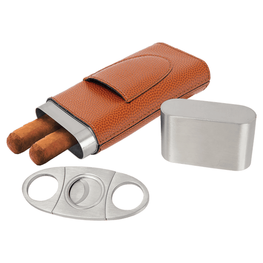 Basketball Laserable Leatherette Cigar Case with Cutter