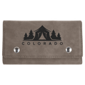 Gray Laserable Leatherette Card & Dice Set